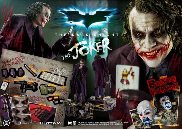 AUF ANFRAGE! The Dark Knight 1/3 The Joker 72 cm Statue Bonus Version