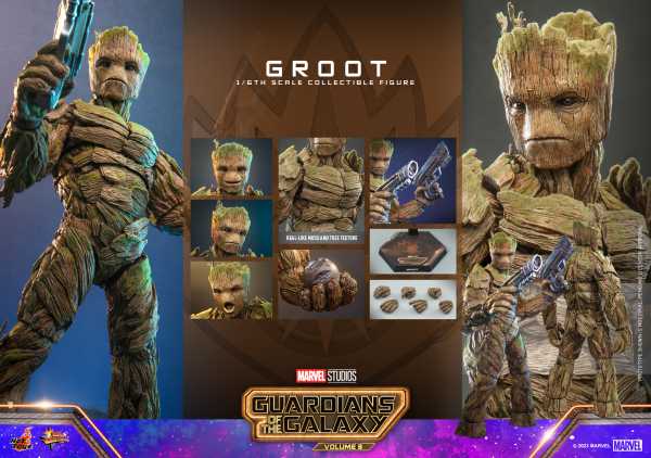 VORBESTELLUNG ! Hot Toys Guardians of the Galaxy Vol. 3 Movie Masterpiece 1/6 Groot Actionfigur STD