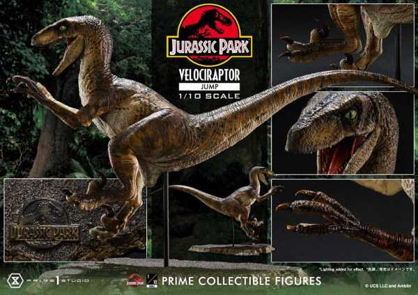 VORBESTELLUNG ! Jurassic Park Prime Collectibles 1/10 Velociraptor Jump 21 cm Statue