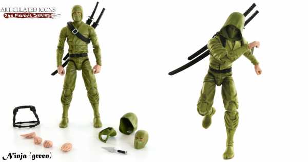 ARTICULATED ICONS BASIC NINJA GREEN 6 INCH ACTIONFIGUR
