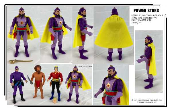 King Comics Power Stars Ming the Merciless 5 Inch Actionfigur