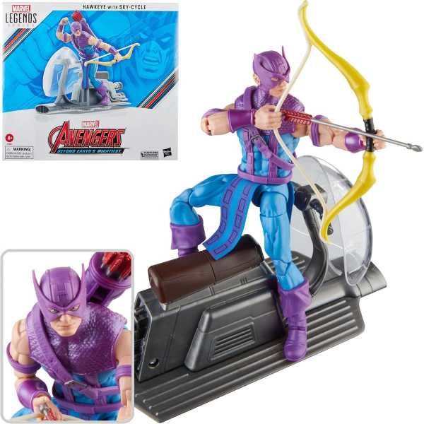 Marvel Legends Avengers 60th Anniversary Hawkeye 6 Inch Actionfigur with Sky-Cycle