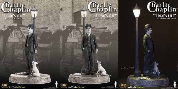 CHARLIE CHAPLIN WITH LIGHT OLD & RARE STATUE