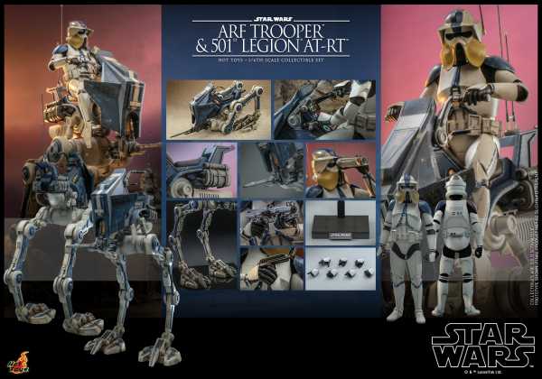 AUF ANFRAGE ! Star Wars The Clone Wars 1/6 ARF Trooper & 501st Legion AT-RT Actionfiguren Set