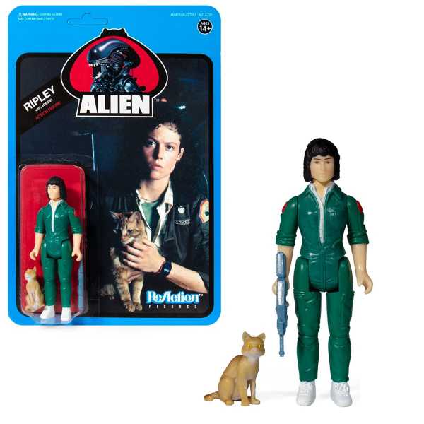 Alien Ripley with Jonesy (Blue Card) 3 3/4 Inch ReAction Actionfigur