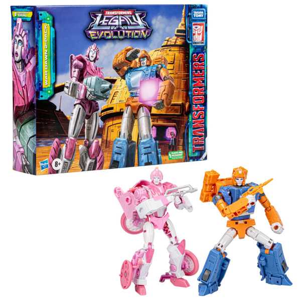 Transformers Legacy Evolution War Dawn Deluxe Cybertronian Erial and Dion Actionfiguren 2-Pack