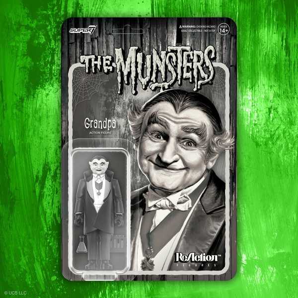 The Munsters Grandpa (Grayscale) 3 3/4-Inch ReAction Actionfigur