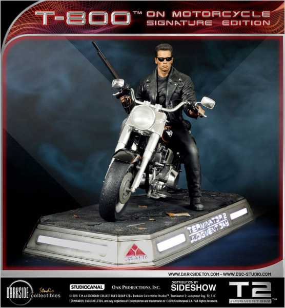 AUF ANFRAGE ! Terminator 2 - Judgment Day 1/4 T-800 on Motorcycle Signature Edition 50 cm Statue