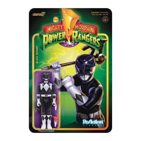 Mighty Morphin Power Rangers Black Ranger 3 3/4-Inch ReAction Actionfigur