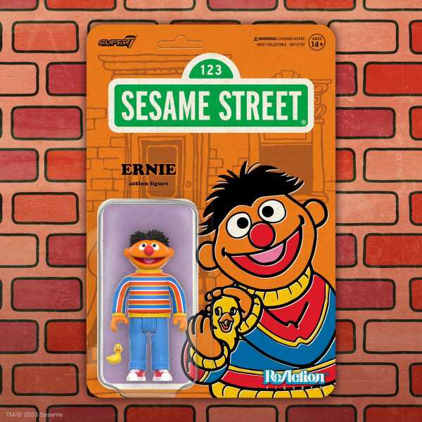 Sesame Street (Sesamstraße) Ernie 3 3/4-Inch ReAction Actionfigur