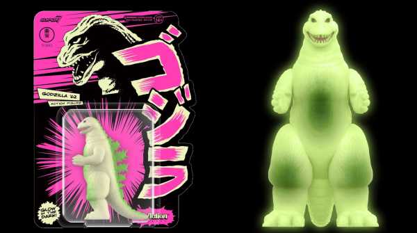 VORBESTELLUNG ! Toho ReAction Godzilla '62 (Three Toes) Glow-in-the-Dark 3 3/4-Inch Actionfigur
