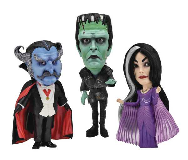 VORBESTELLUNG ! NECA Rob Zombie's The Munsters Little Big Head Stylized Vinyl Figures 3-Pack