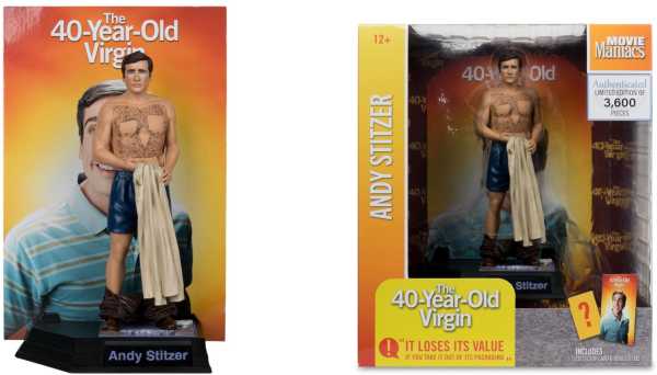 VORBESTELLUNG ! McFarlane Toys Movie Maniacs The 40 Year-Old Virgin Andy Stitzer 6 Inch Posed Figure