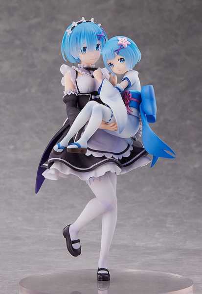 AUF ANFRAGE ! Re:Zero Starting Life in Another World 1/7 Rem & Childhood Rem 23 cm PVC Statue