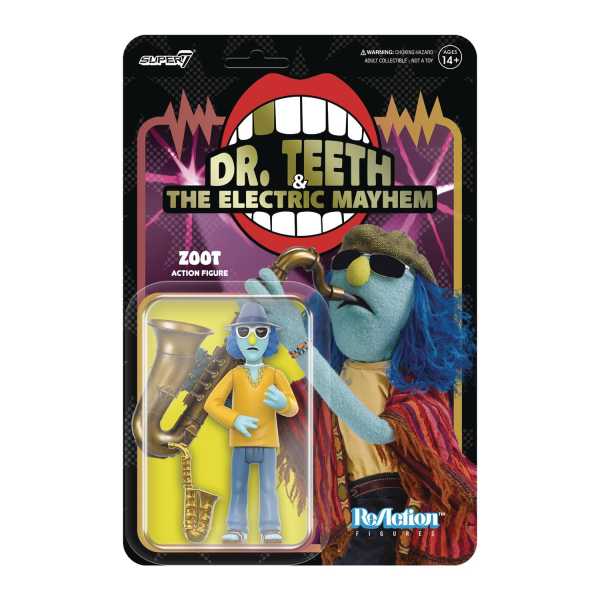 VORBESTELLUNG ! The Muppets Electric Mayhem Band Zoot 3 3/4-Inch ReAction Actionfigur