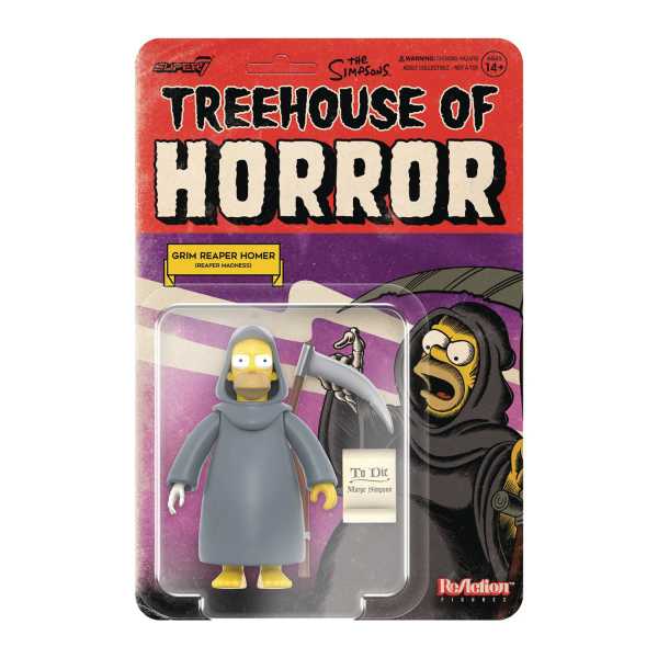 The Simpsons Treehouse of Horror Grim Reaper Homer 3 3/4-Inch ReAction Actionfigur