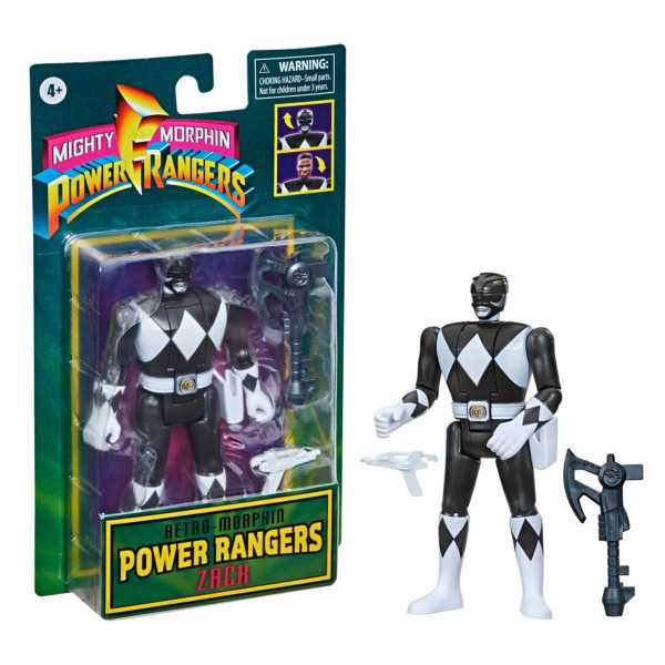 AUF ANFRAGE ! Power Rangers Retro-Morphin Black Ranger Zack Fliphead Actionfigur