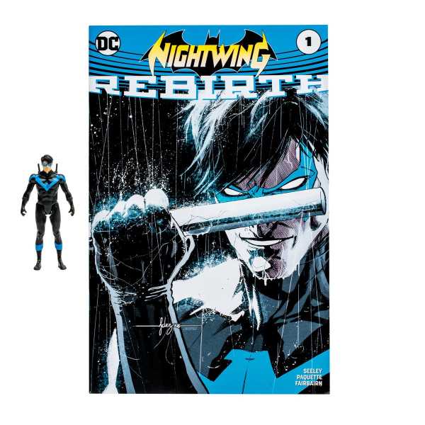 VORBESTELLUNG ! McFarlane Nightwing Page Punchers 3 Inch Actionfigur & Nightwing: Rebirth #1 Comic