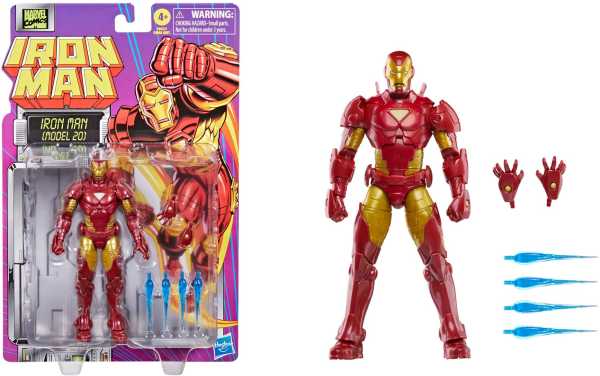 VORBESTELLUNG ! Marvel Legends Retro Iron Man Wave Iron Man (Model 20) 6 Inch Actionfigur