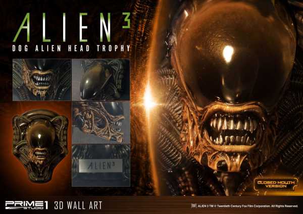 VORBESTELLUNG ! Alien 3 3D Wand-Relief Dog Alien Closed Mouth Ver. 58 cm