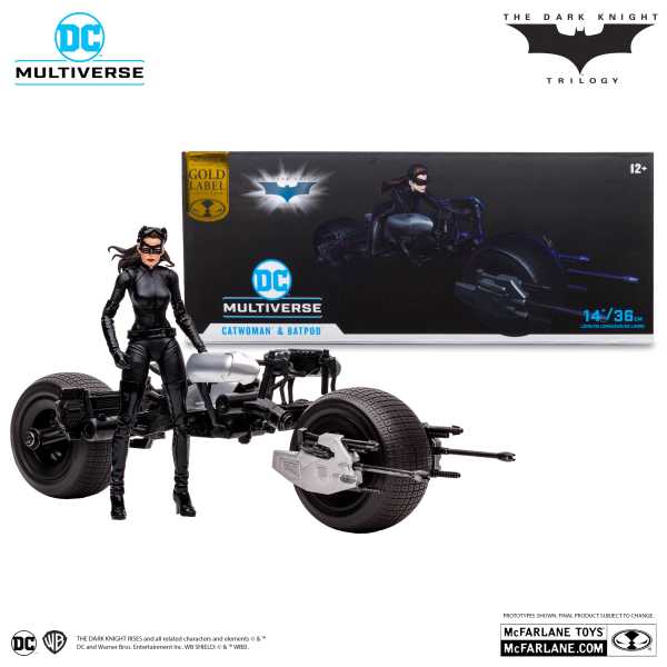 VORBESTELLUNG ! McFarlane Toys DC Multiverse The Dark Knight Rises Batpod with Catwoman Fahrzeug