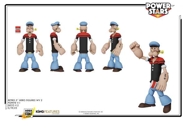 VORBESTELLUNG ! Popeye Power Stars Popeye Retro 5 Inch Actionfigur