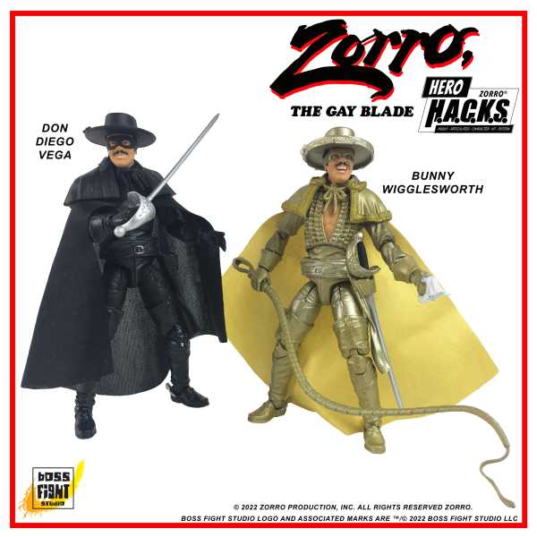 Zorro Hero H.A.C.K.S. The Gay Blade Actionfiguren 2-Pack