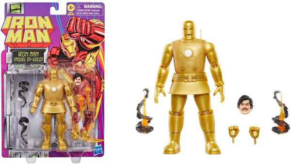 VORBESTELLUNG ! Marvel Legends Retro Iron Man Wave Iron Man (Model 01-Gold) 6 Inch Actionfigur