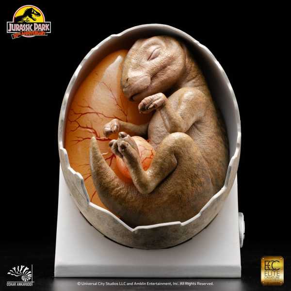 VORBESTELLUNG ! Jurassic Park ECC Elite Creature Line Hadrosaur Egg Hatching 13 cm Statue