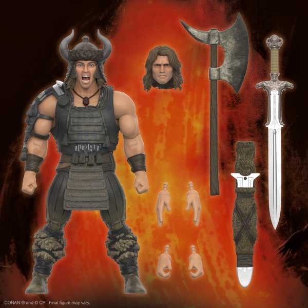 VORBESTELLUNG ! Conan the Barbarian Ultimates Conan Battle of the Mounds 7 Inch Actionfigur