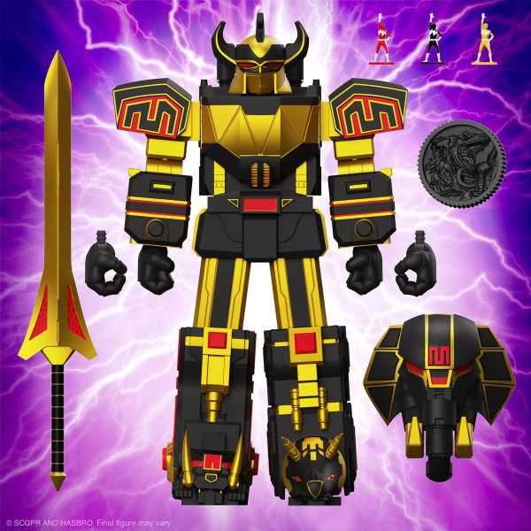 VORBESTELLUNG ! Power Rangers Ultimates Mighty Morphin Megazord (Black and Gold) 7 Inch Actionfigur
