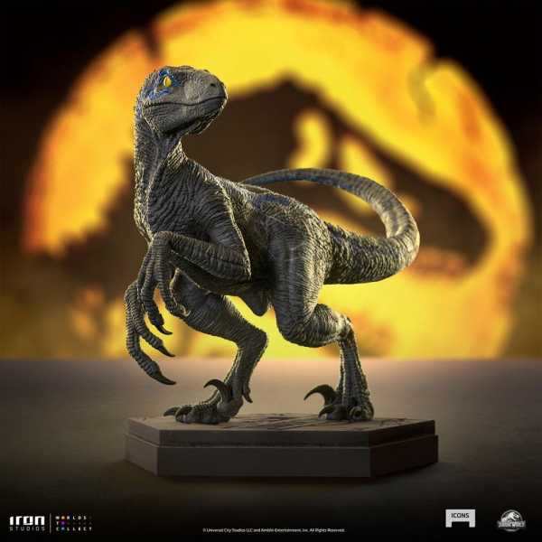 VORBESTELLUNG ! Jurassic World Icons Velociraptor B Blue 7 cm Statue