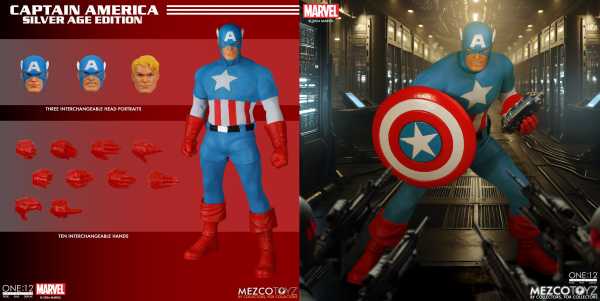 VORBESTELLUNG ! One:12 Collective Captain America Actionfigur Silver Age Edition