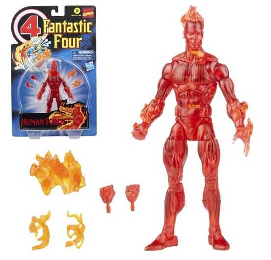 Fantastic Four Retro Marvel Legends Human Torch 6 Inch Actionfigur
