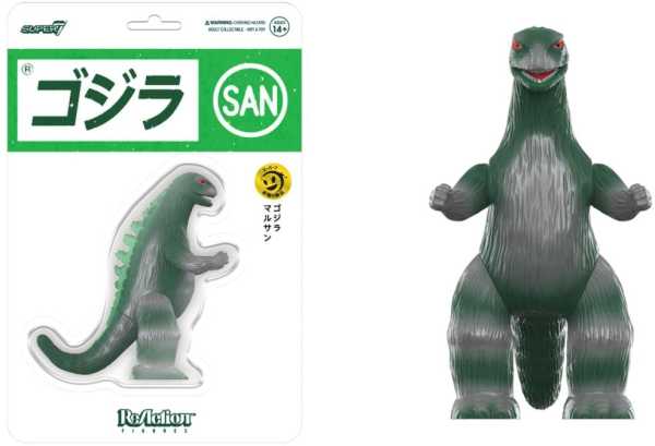 VORBESTELLUNG ! Toho ReAction Marusan Godzilla Green & Silver (L-Tail) 3 3/4-Inch Actionfigur
