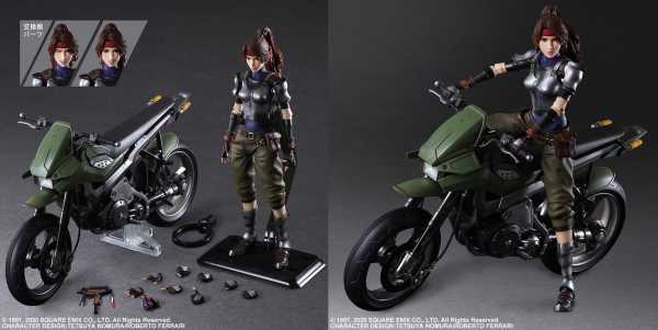 Final Fantasy VII Remake Play Arts Kai Jessie and Motorcycle Actionfiguren Set