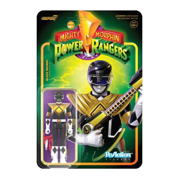 VORBESTELLUNG ! Mighty Morphin Power Rangers Black Ranger (Dragon Shield) ReAction Actionfigur