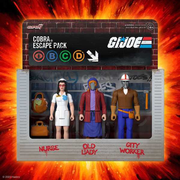 G.I. Joe Cobra Escape 3 3/4-Inch ReAction Actionfiguren 3-Pack