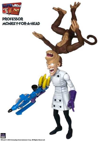 VORBESTELLUNG ! Earthworm Jim Wave 1: Professor Monkey-For-A-Head 28 cm Actionfigur