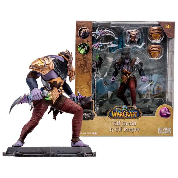 McFarlane Toys World of Warcraft Wave 1 Elf Druid Rogue Epic 1:12 Scale Posed Figure